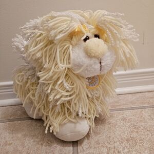 Plush Lion with Cream Yarn Mane